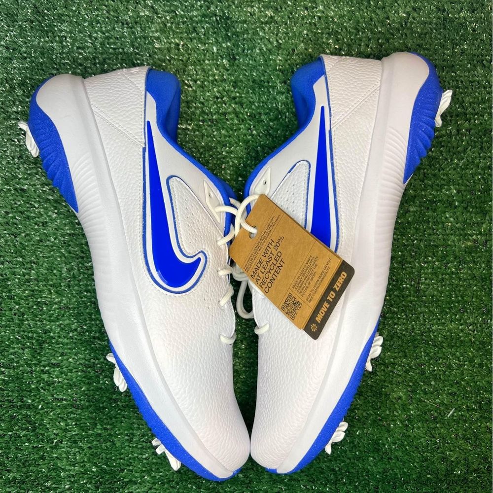 Nike White and Blue Men's Athletic Golf Shoes